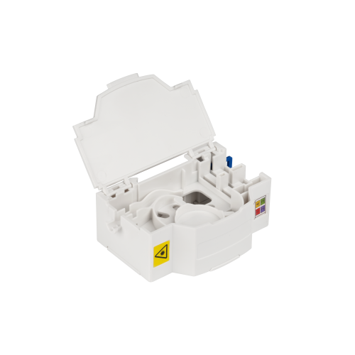 DIN-rail optical box for 4 SC adapters, white